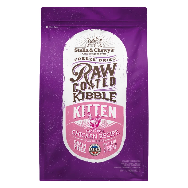 Stella & Chewy's Croquettes Crues Recouvertes pour Chat et Chaton – Poulet Cage‑Free (5 lb)