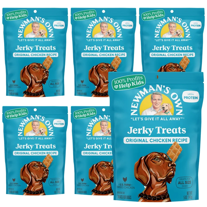 Newman's Own Chicken Jerky pour Chien – Pack 6×5 oz, Protéine Élevée, Sans Céréales