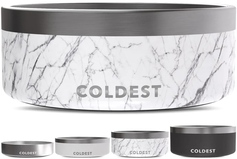 Bol pour chien The Coldest Water - 64 onces, inox, isolation triple, anti-rouille, antidérapant, lave-vaisselle