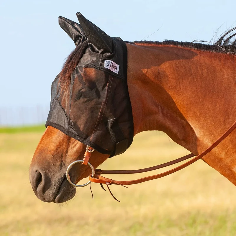 Cashel Quiet Ride Masque Anti-Mouches avec Oreilles – Confort et Vision pour Cheval