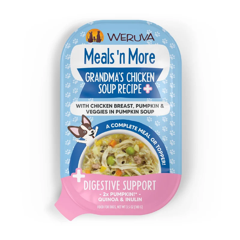 Weruva – Soupe au poulet de grand-mère avec soutien digestif, nourriture humide pour chien, tasses de 3,5 oz (lot de 12)