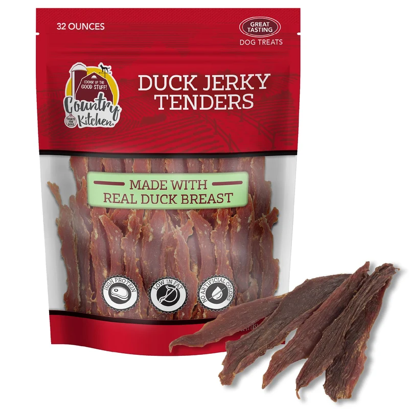 Country Kitchen – Friandises au canard séché pour chiens, haute protéine, faible en graisses, 32 oz