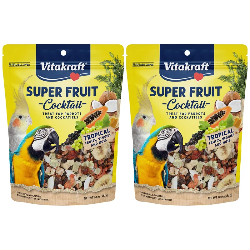 Vitakraft Super Fruit Cocktail – Friandise naturelle pour perroquets et calopsittes – 40 onces