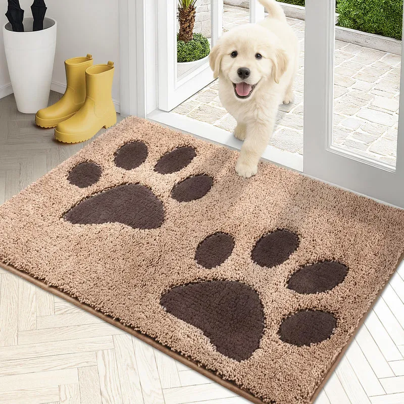 PURRUGS Tapis d'entrée 20 × 31,5 po – piège à saletés, antidérapant et lavable en machine (beige)