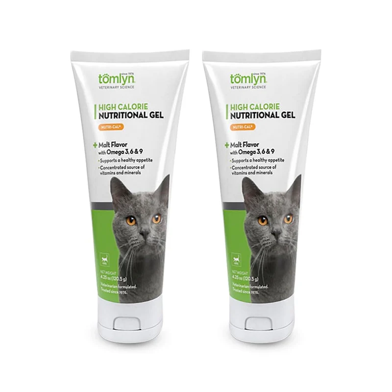 Tomlyn Nutri-Cal pour chats — Pack 2, Gel nutritionnel riche en calories, tube 4,25 oz