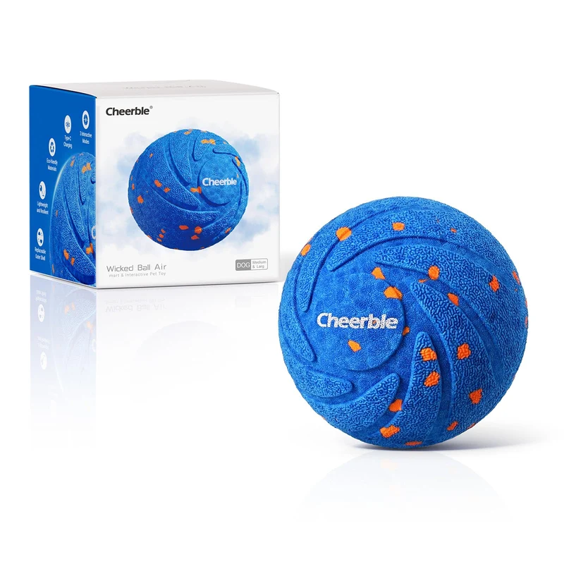 Cheerble Wicked Ball AIR – Jouet interactif pour chien moyen/grand, balle roulante et étanche IPX7