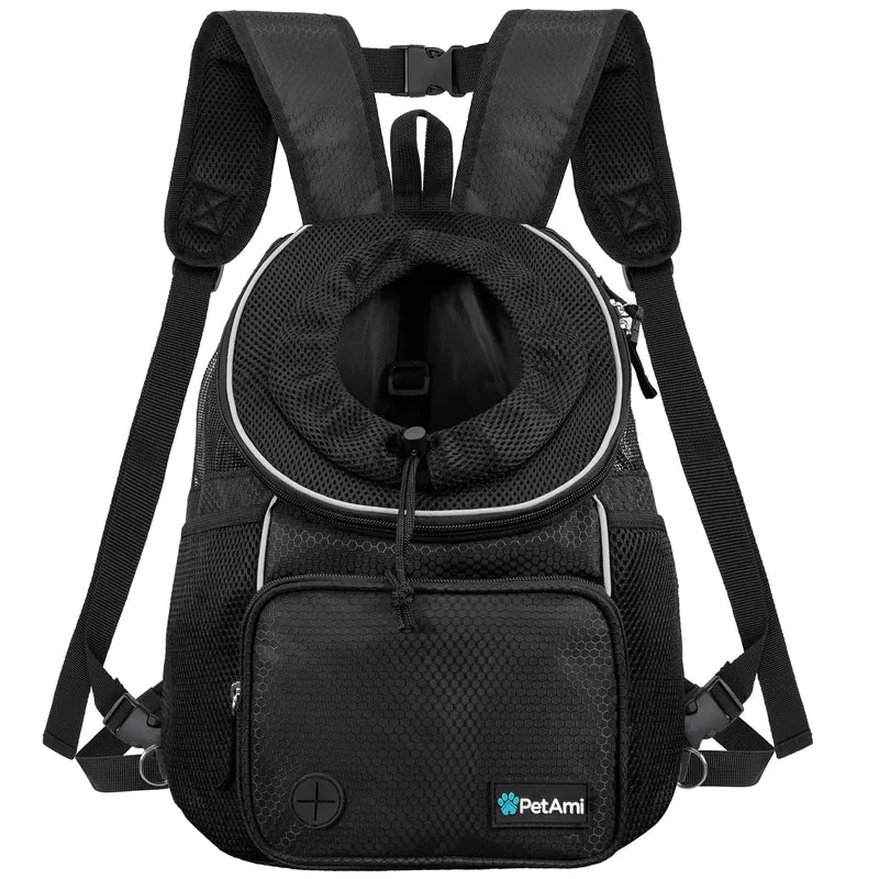 PetAmi Sac Porte-Chien/Chat Devant – Ajustable & Ventilé, Maxi 4,5 kg