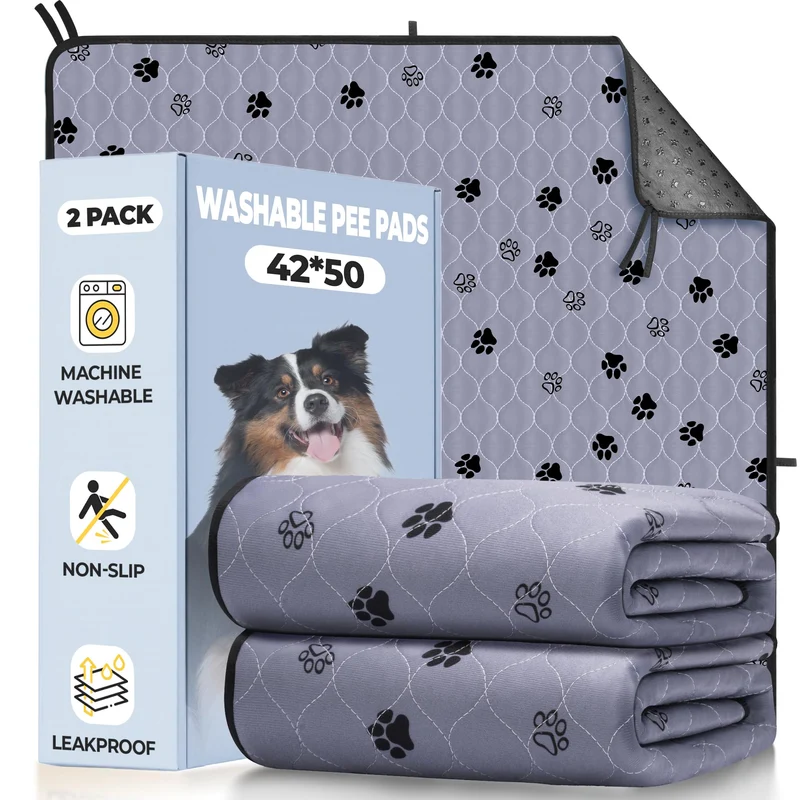 Fostanfly Tapis Pipi Non-Slip Lavable 2 Pack 42x50 cm – Ultra-Absorbants et Étanches