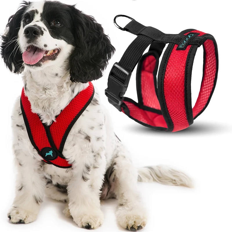 Gooby Comfort X Harnais Sans Tir – Rouge, Taille Large