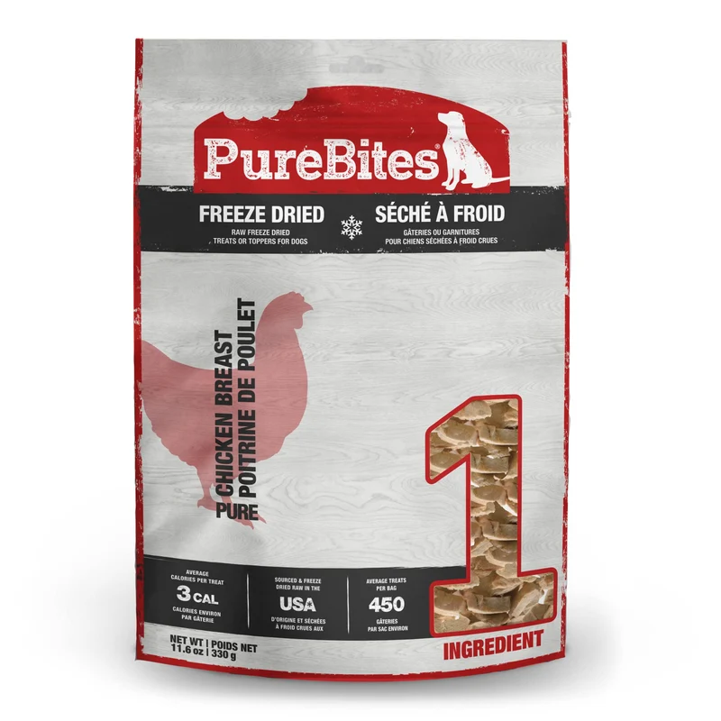 PureBites Friandises Poulet Pur Séché pour Chiens – 1 Ingrédient, 11,6 oz, Fabriqué aux États-Unis