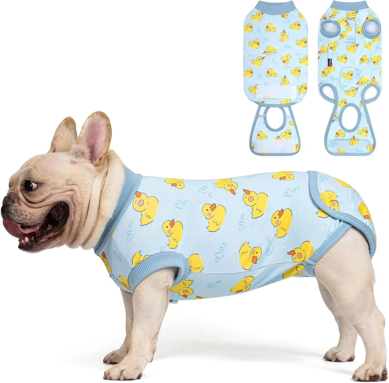 cyeollo Combinaison de récupération pour chien – après chirurgie de stérilisation, jaune canard, taille L