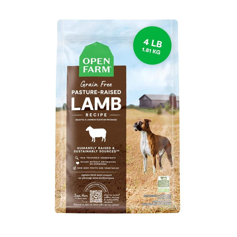 Open Farm – Croquettes pour chien sans céréales à l'agneau, 4 lb