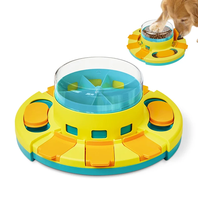 Potaroma Jouet Puzzle Chien à 2 Niveaux – Distributeur de friandises et Alimentation lente, Hauteur 10,7 cm