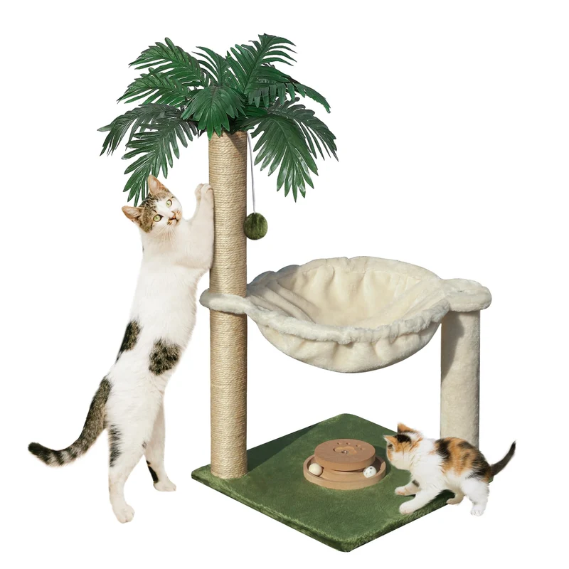 Fantasreen Arbre à chat 28 pouces avec hamac – Poste d’activité pour chaton et chat