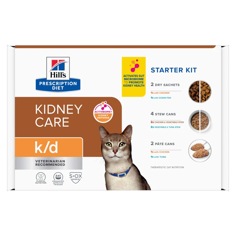 Hill's Prescription Diet k/d Kit Découverte pour Chats – Nourriture rénale en pâté et croquettes