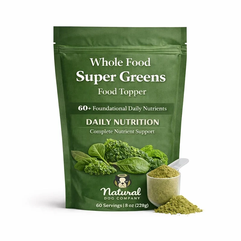 Natural Dog Company Super Greens – Topper alimentaire 8oz pour chiens | Multivitamines et superaliments – Immunité, Digestion, Peau et Poil – Sans additifs
