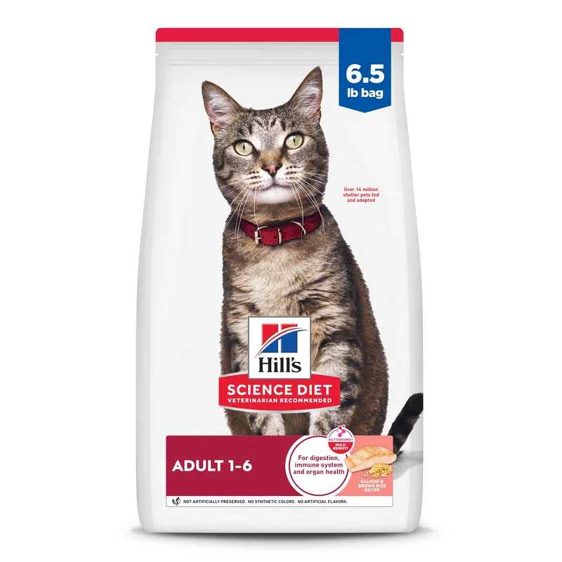 Hill's Science Diet Chat Adulte 1-6 – Saumon & Riz Brun, Croquettes, 6,5 lb