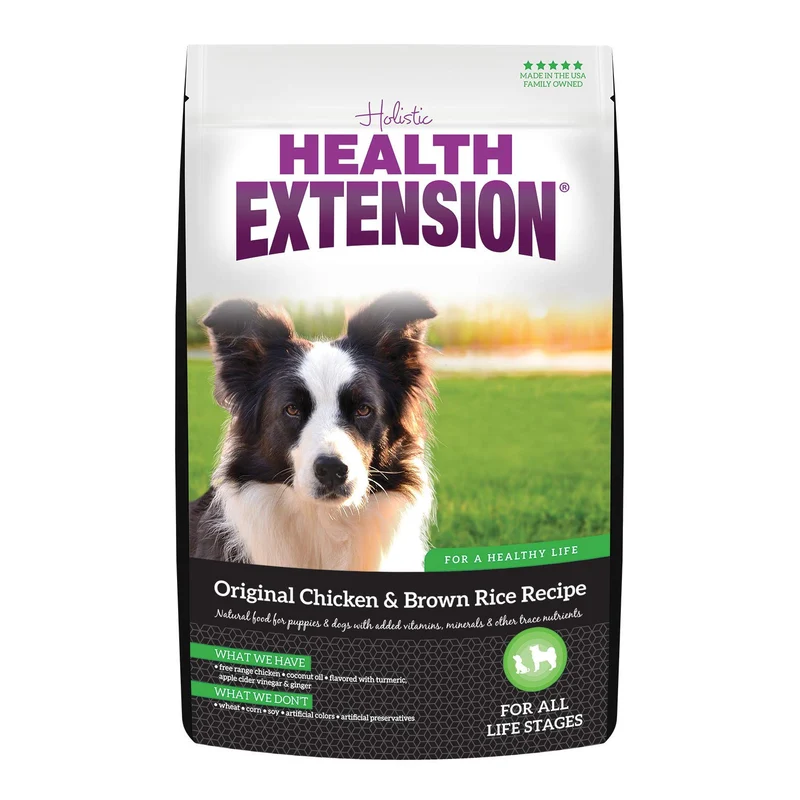 Health Extension Original Poulet et Riz Brun – Probiotiques & Superaliments pour Digestion et Pelage Sain | Sac 4 lb
