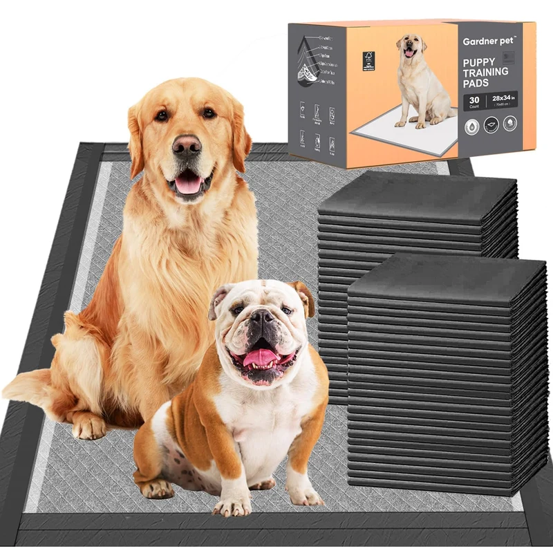 Gardner Pet Tapis Pipi Charbon Extra-Large 28x34 pouces — Absorption rapide, contrôle des odeurs et anti-fuites (30 pièces)