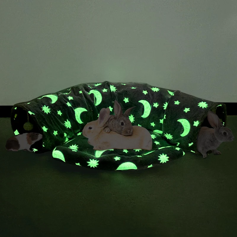 BWOGUE Lit-Tunnel 2-en-1 pour Lapins et Petits Animaux – Couchage et Tunnel Rétractable