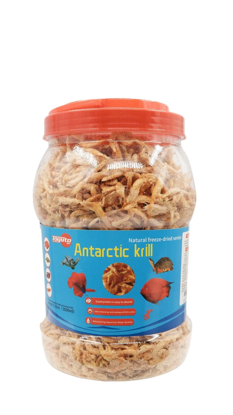 toyuto Premium Krill & Crevettes Lyophilisés – Alimentation Haute Protéine 3000 ml pour Arowana, Koi, Cichlides et Tortues