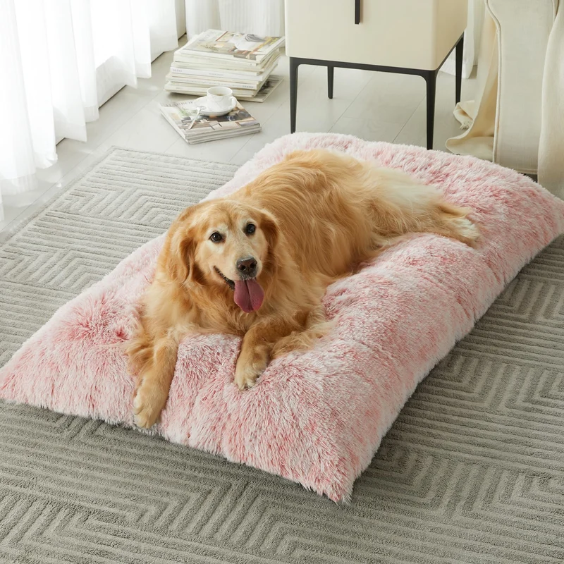 Lit pour chiens de grande taille BFPETHOME – Doux, lavable et antidérapant – Rose