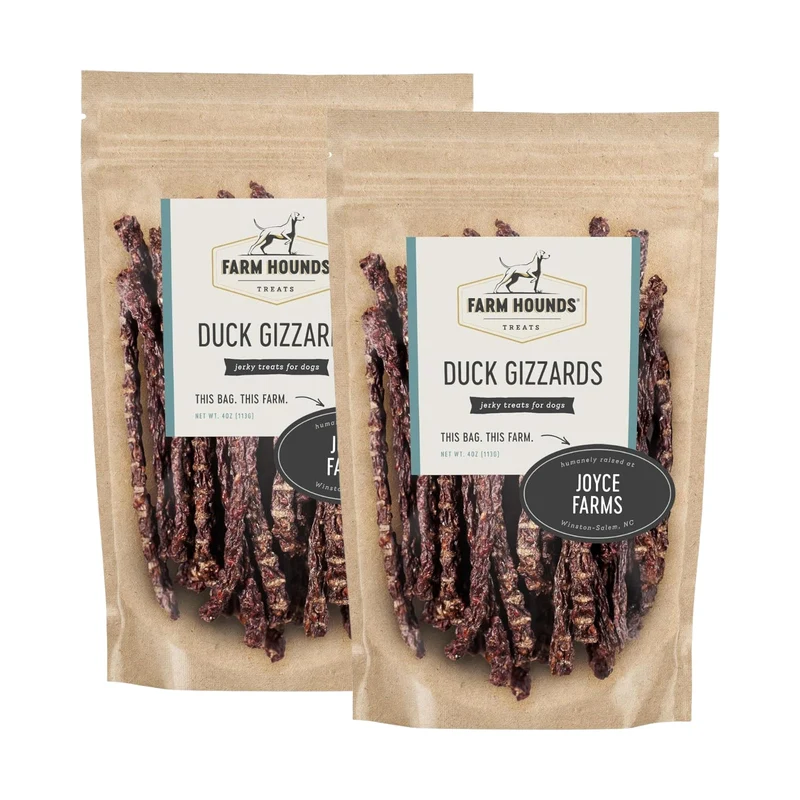 Farm Hounds – Gésiers de Canard (2 x 4oz) – Friandise naturelle pour chiens, sans additifs, fabriqué aux États‑Unis