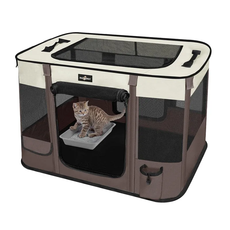 PAW BALLET Parc Pliable pour Animaux – Aire Spacieuse Étanche et Portable pour Chiens et Chats