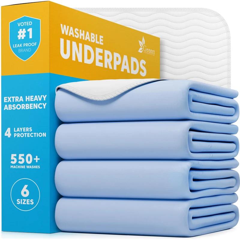 GREEN LIFESTYLE Proteges-drap Lavables 34x36 – Grand Format pour Lit et Animaux (Pack de 4)