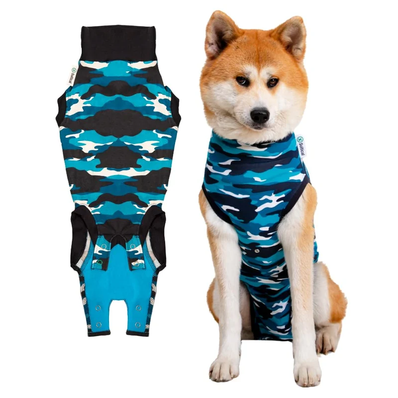 Suitical Recovery Suit Chien Grand – Bleu Camouflage | Confort et Protection