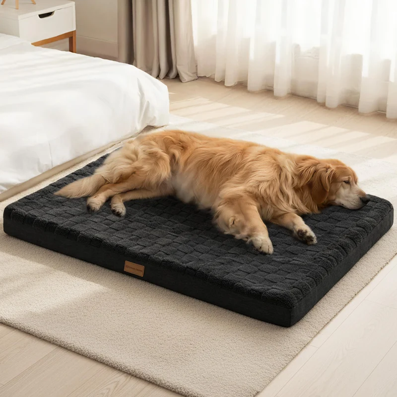 Patas Lague Lit Orthopedique XL 48x30 pouces pour Chien – Housse Lavable et Imperméable, Base Antidérapante