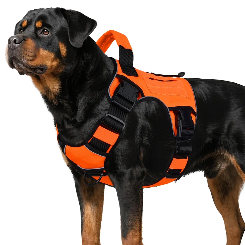 Wingoin Harnais Tactique pour Chien Grand XL – Anti-Tirage, Poignée et Réfléchissant, Durable