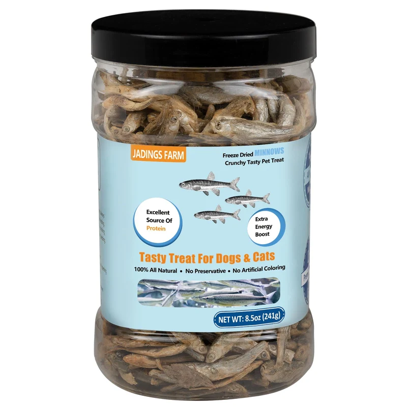 JADINGSFARM Minnows – Friandises lyophilisées 8,5 oz pour chiens et chats – 100% naturel