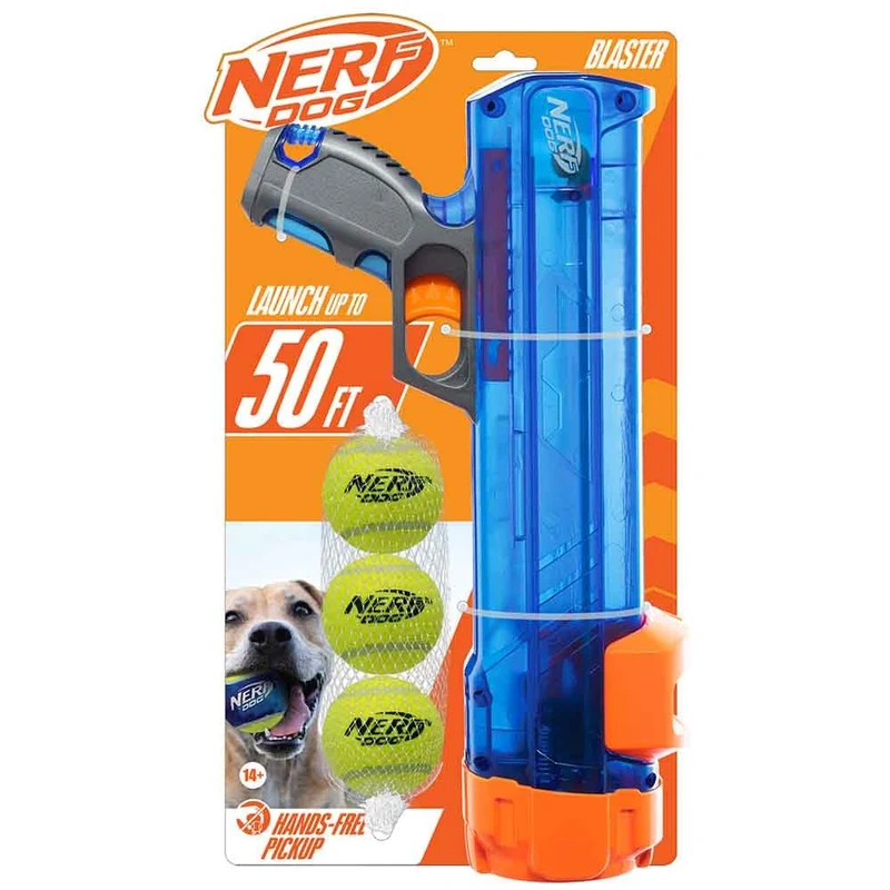 Nerf Dog Tennis Ball Blaster Kit – Jouet de Lancer pour Chien, Jusqu’à 50 Pieds, 3 Balles Incluses