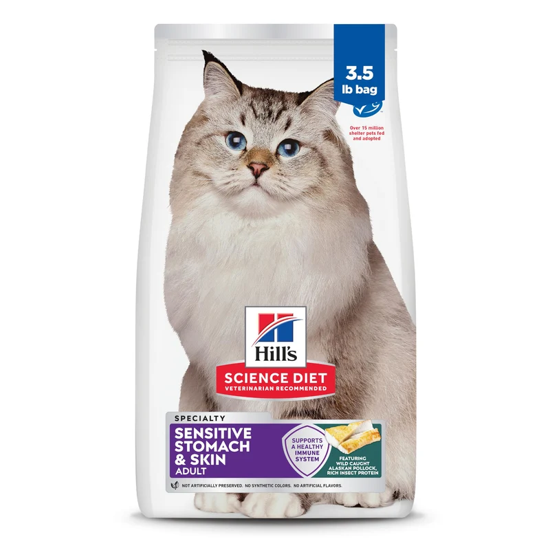 Hill's Science Diet Adulte Estomac Sensible et Peau – Pollock & Orge, Croquettes 3,5 lb (Formule Mise à Jour)