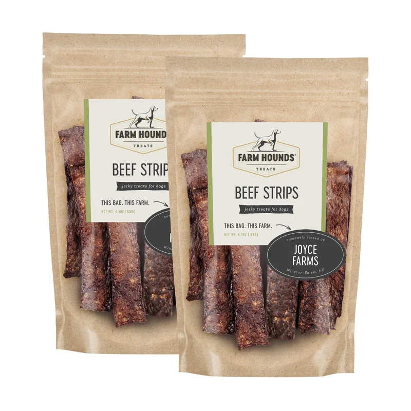 Farm Hounds – Tranches de Bœuf pour Chiens – Friandises Naturelles Premium, Élevage Humain, Pack 2
