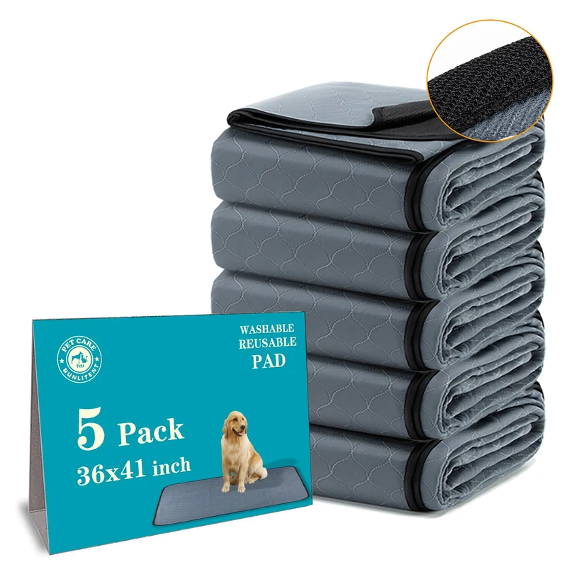 Bunlitent Tapis Pipi Lavables pour Chiens – Lot de 5, 36x41 cm, Absorbants et Anti-Dérapants