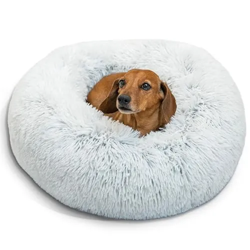 Best Friends by Sheri – Lit Donut Original Calmant pour Petits Chiens et Chats (23 x 23 po) Gris Shag