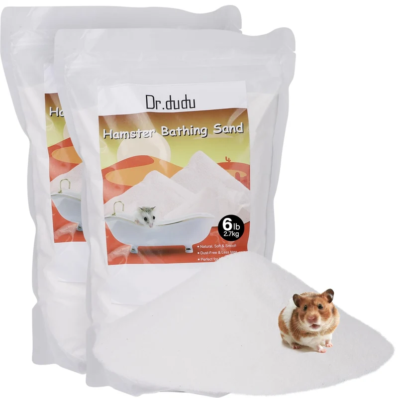 DR.DUDU Sable de bain pour hamster – Desert sans poussière, 12 lb (blanc)