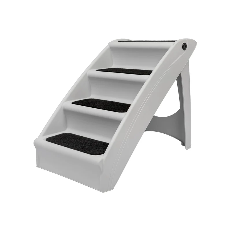 PetSafe CozyUp Escalier Pliant pour Chiens et Chats – 4 Marches, Portable, 20 po, Gris