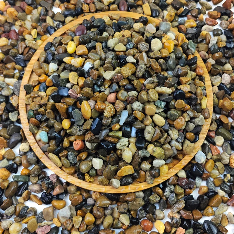 FANTIAN Gravier Naturel 20 lb – Galets de Rivière 1/4 pouce, Couleurs Mélangées pour Aquarium, Succulentes, Vases et Paysages