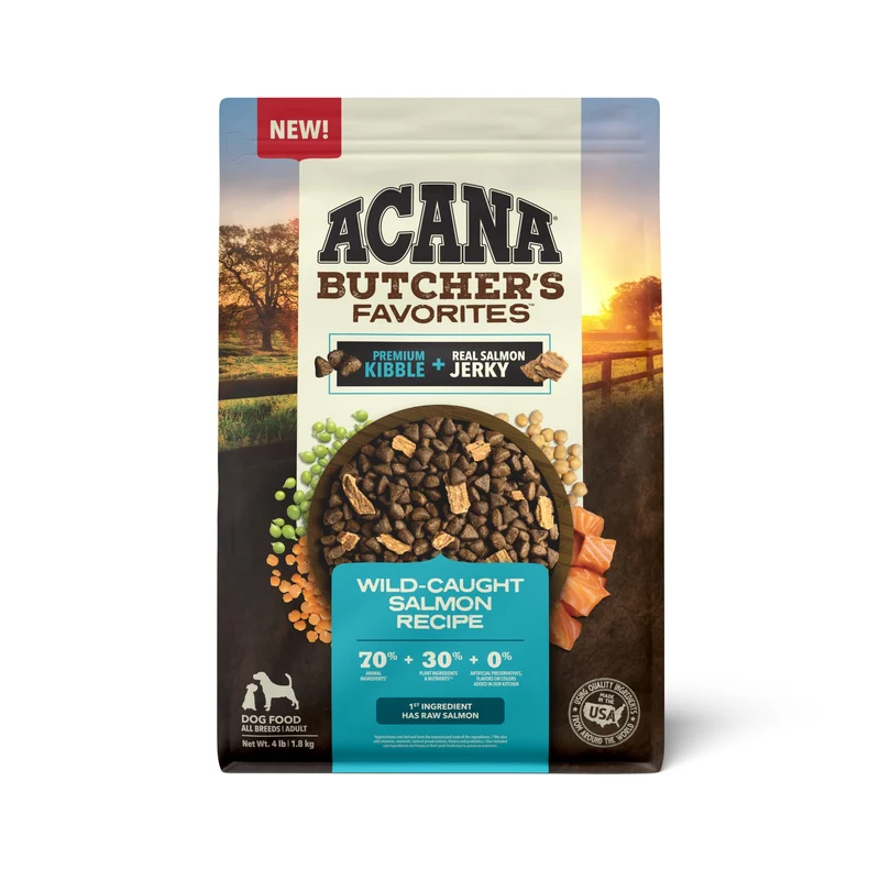 ACANA Favoris du Boucher – Saumon Sauvage Sans Céréales, Croquettes pour Chien, Sac de 4 lb