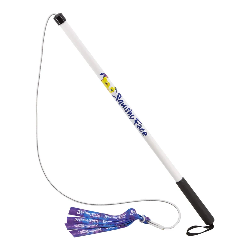 Squishy Face Studio Flirt Pole V2 avec Leurres – Entraînement canin 36 po, Violet/Bleu Tie-Dye