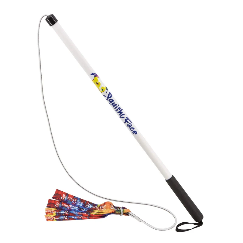 Squishy Face Studio Flirt Pole V2 avec leurre – Exercice et entraînement canin, couleur Arc-en-Ciel, 36 pouces
