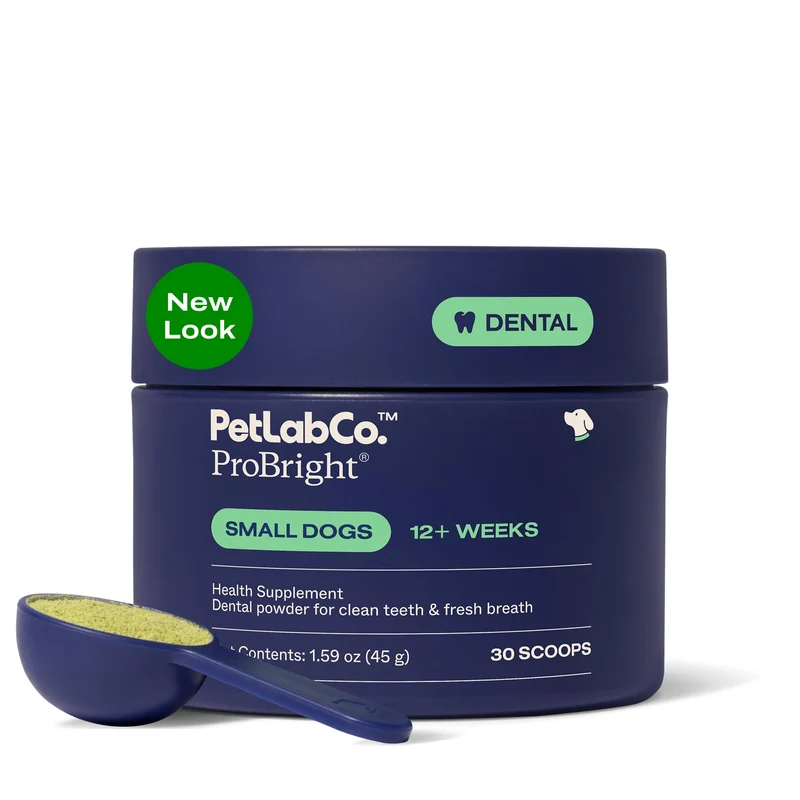 PetLab Co. ProBright Poudre Dentaire – Fraîcheur d’haleine et nettoyage des dents pour petites races