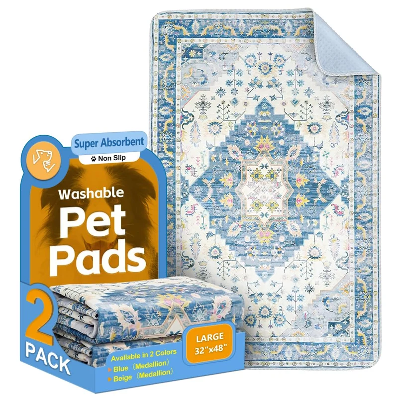 ULIGOTA Tapis d'entraînement lavables 48x32 — 2 pièces, ultra absorbants et antidérapants
