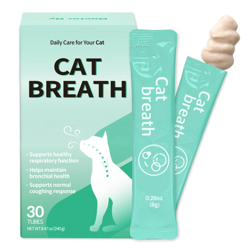 Doctor By Cat Breath – Suppléments bronchiaux lickables pour chats (TF-343, 30 sticks, goût poulet)