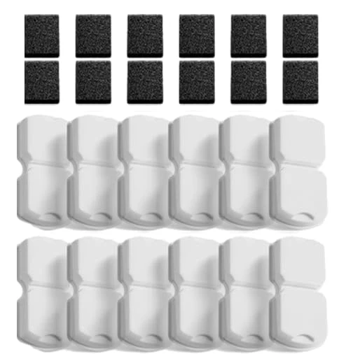 ATMZIQXR S18 : Pack de 24 filtres pour fontaine animale (12 carbone + 12 mousse)