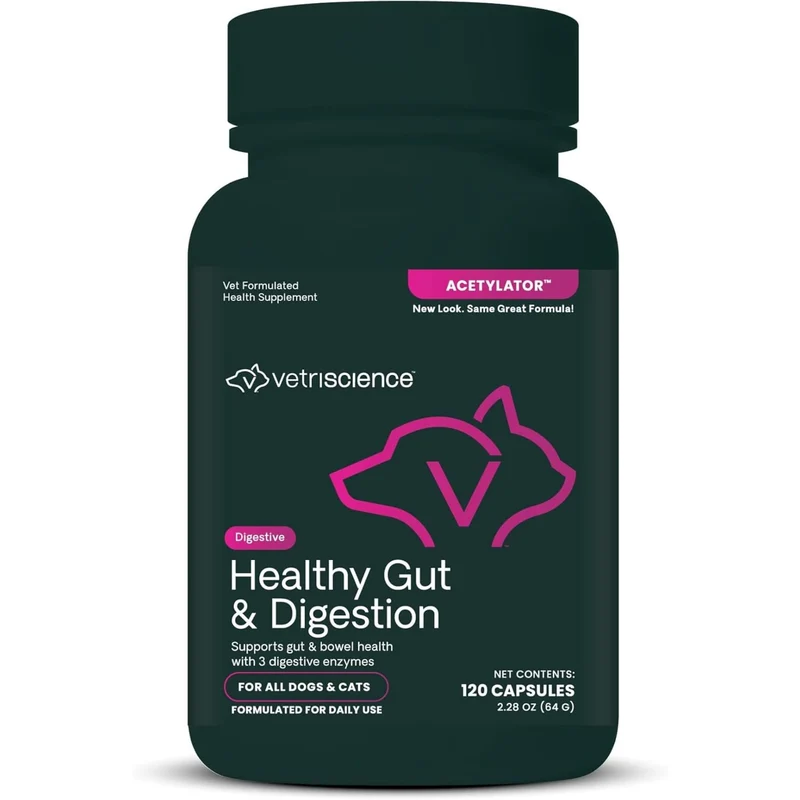 VetriScience Digestion et Intestin Sain — Capsules faciles à ouvrir pour chiens et chats