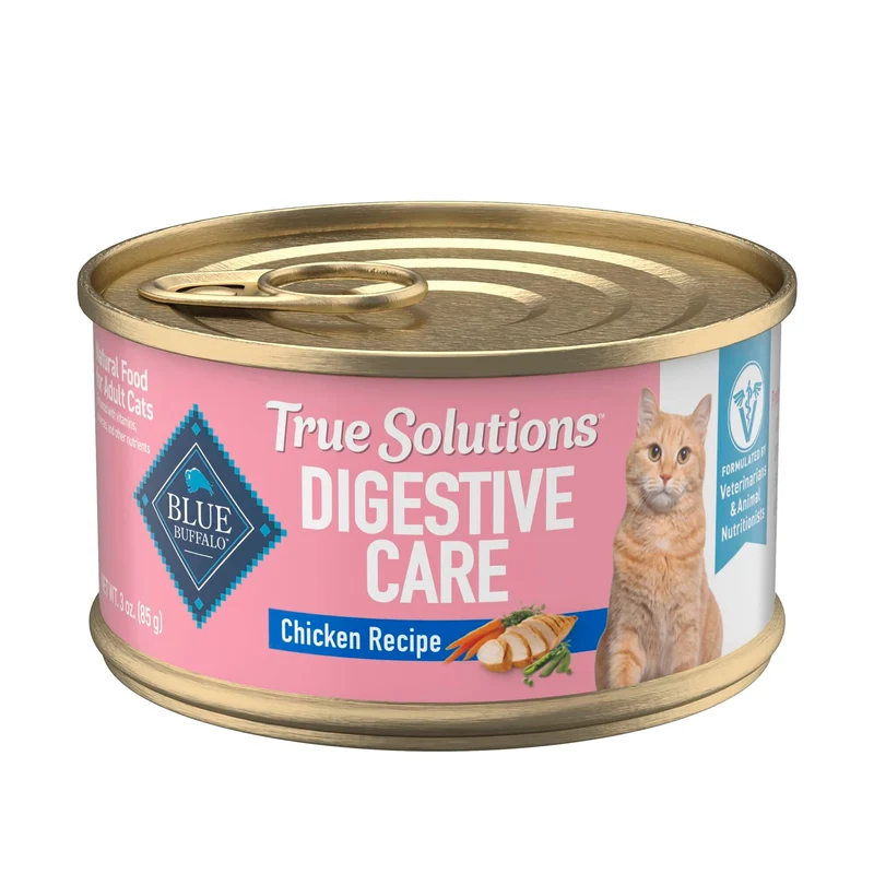 Blue Buffalo Solutions Véritables Digestion — Alimentation humide pour chat adulte au poulet, 24 boîtes de 3 oz